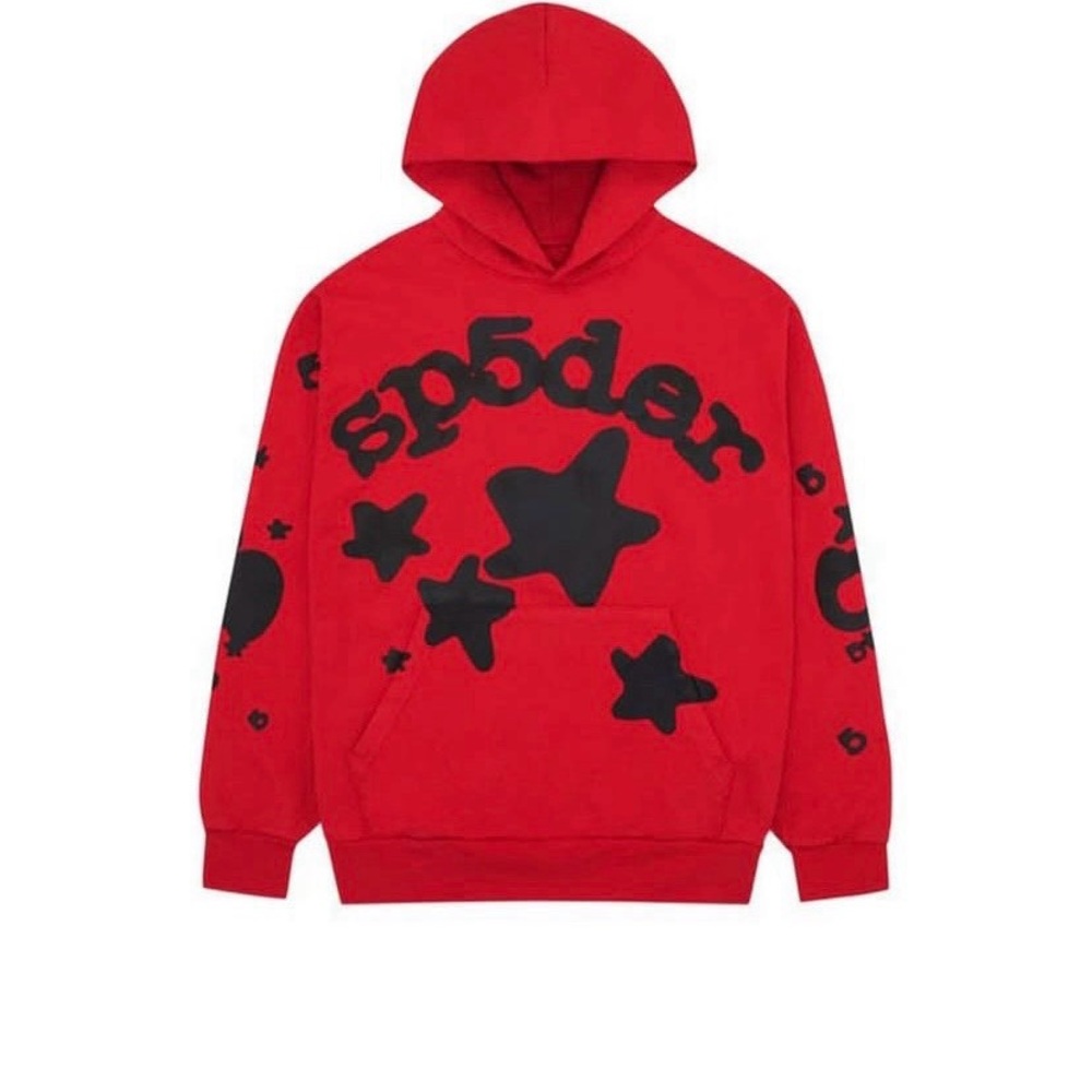 Red and Black Cardigan Sweater with Bold Design